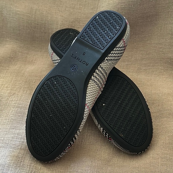Rothy’s The Flat Grey Glen Plaid Round Toe Flats Sz 5 - Picture 8 of 9